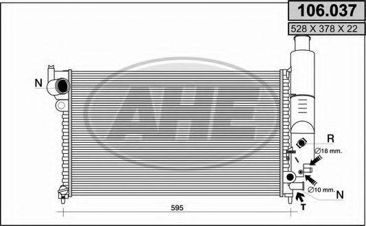 AHE 106037 Радиатор, охлаждение двигателя