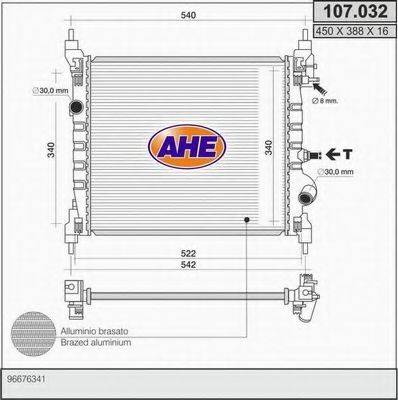 AHE 107032 Радиатор, охлаждение двигателя