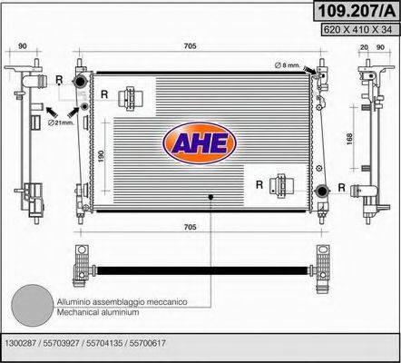 AHE 109207A Радиатор, охлаждение двигателя