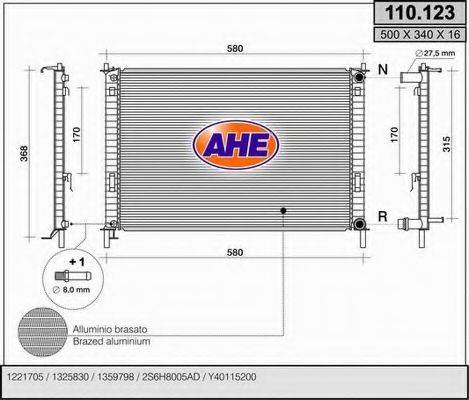 AHE 110123 Радиатор, охлаждение двигателя