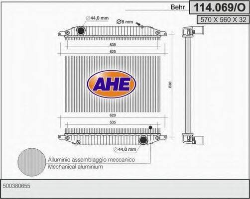AHE 114069O Радиатор, охлаждение двигателя