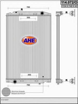 AHE 114072O Радиатор, охлаждение двигателя