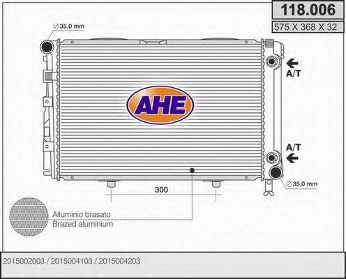 AHE 118006 Радиатор, охлаждение двигателя