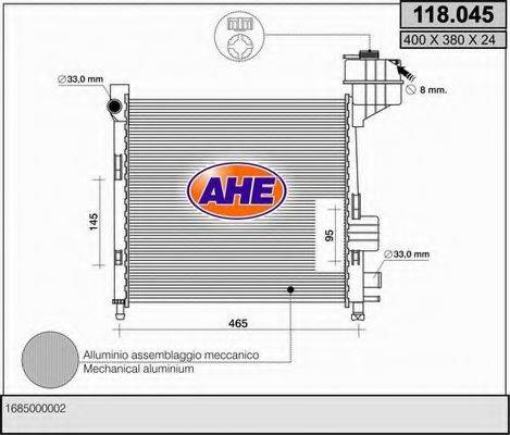 AHE 118045 Радиатор, охлаждение двигателя