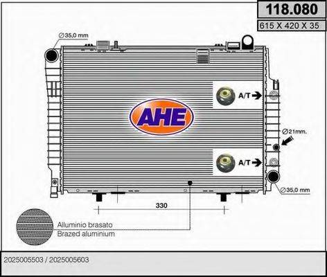 AHE 118080 Радиатор, охлаждение двигателя