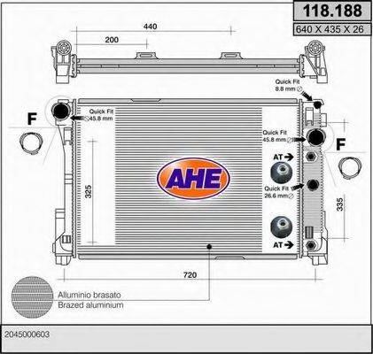 AHE 118188 Радиатор, охлаждение двигателя