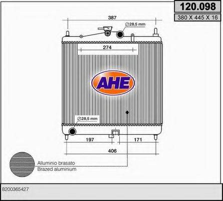 AHE 120098 Радиатор, охлаждение двигателя