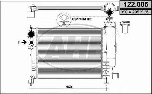 AHE 122005 Радиатор, охлаждение двигателя