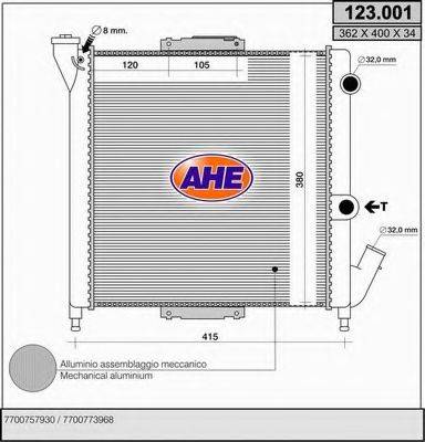 AHE 123001 Радиатор, охлаждение двигателя