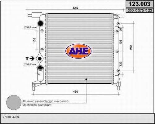 AHE 123003 Радиатор, охлаждение двигателя