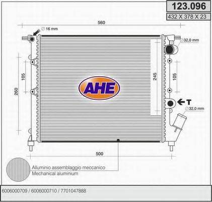 AHE 123096 Радиатор, охлаждение двигателя