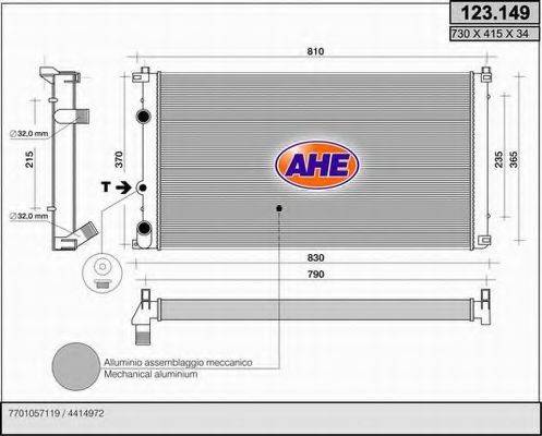 AHE 123149 Радиатор, охлаждение двигателя