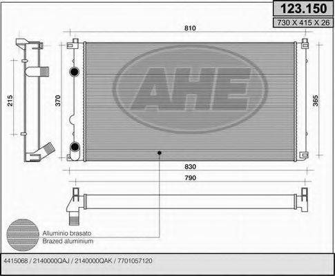 AHE 123150 Радиатор, охлаждение двигателя