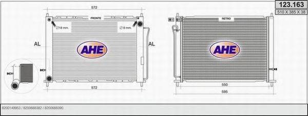 AHE 123163 Радиатор, охлаждение двигателя