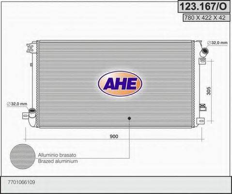 AHE 123167O Радиатор, охлаждение двигателя