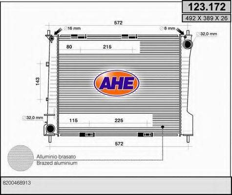 AHE 123172 Радиатор, охлаждение двигателя