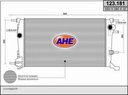 AHE 123181 Радиатор, охлаждение двигателя