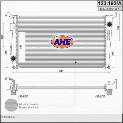 AHE 123192A Радиатор, охлаждение двигателя