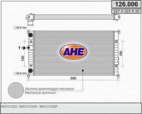 AHE 126006 Радиатор, охлаждение двигателя