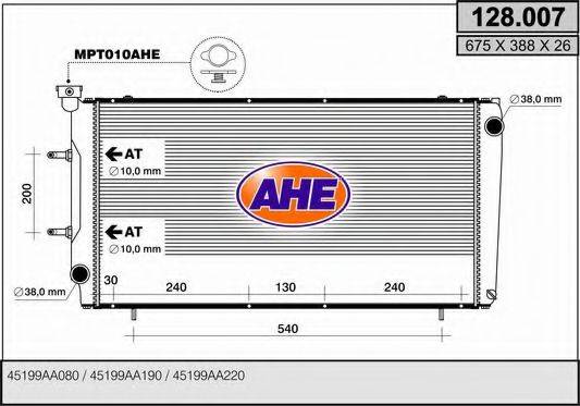 AHE 128007 Радиатор, охлаждение двигателя