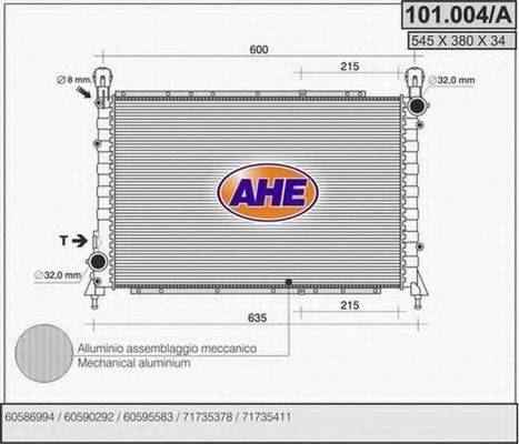 AHE 101004A Радиатор, охлаждение двигателя