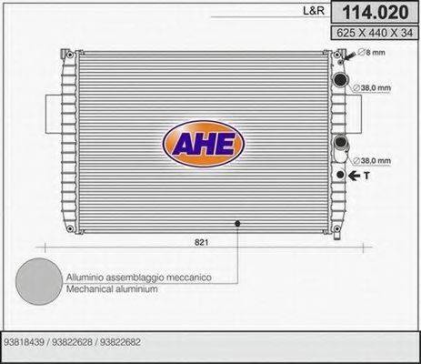 AHE 114020 Радиатор, охлаждение двигателя