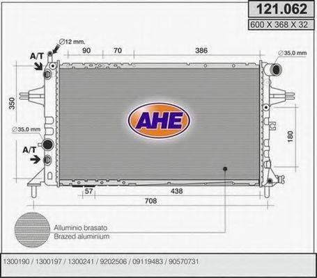 AHE 121062 Радиатор, охлаждение двигателя