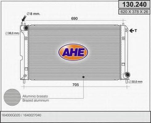 AHE 130240 Радиатор, охлаждение двигателя