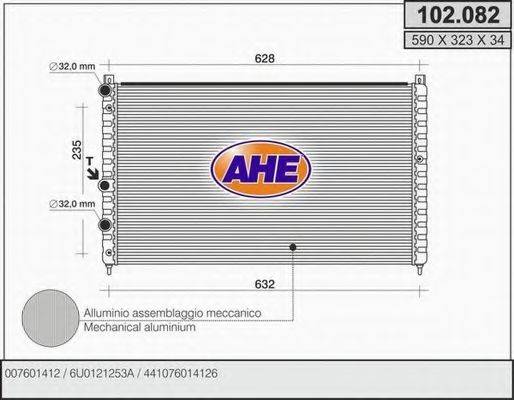 AHE 102082 Радиатор, охлаждение двигателя