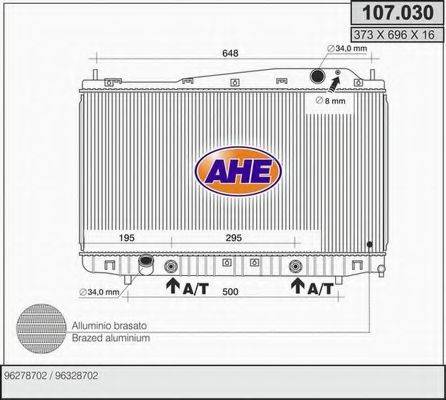 AHE 107030 Радиатор, охлаждение двигателя