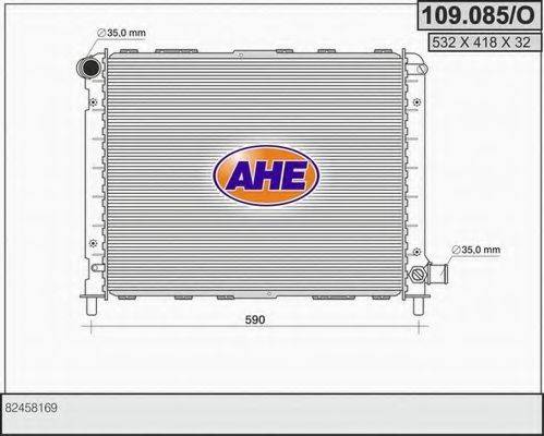 AHE 109085O Радиатор, охлаждение двигателя