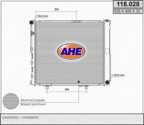 AHE 118028 Радиатор, охлаждение двигателя