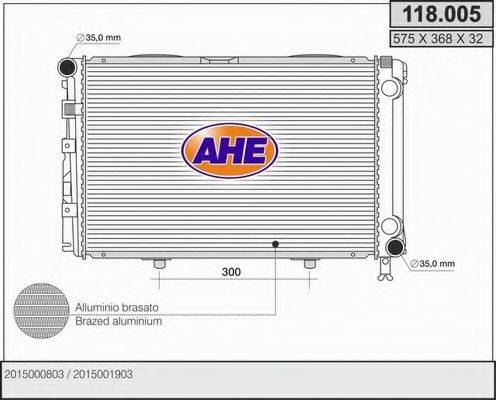 AHE 118005 Радиатор, охлаждение двигателя