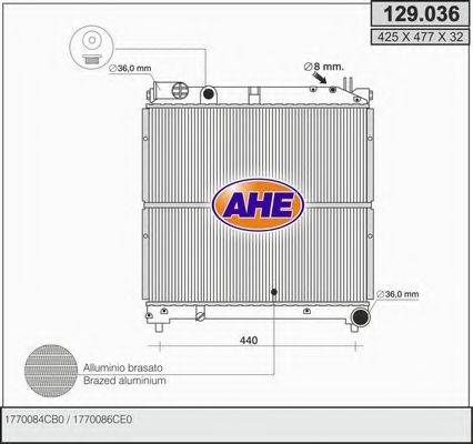 AHE 129036 Радиатор, охлаждение двигателя