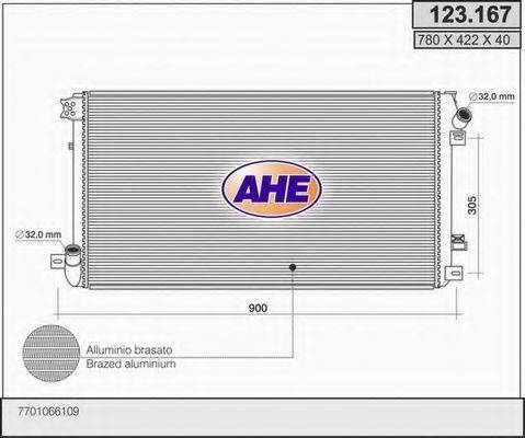 AHE 123167 Радиатор, охлаждение двигателя