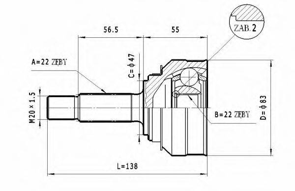 STATIM C004 Шарнирный комплект, приводной вал