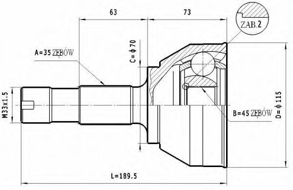 STATIM C129 Шарнирный комплект, приводной вал