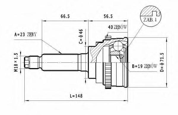 STATIM C146 Шарнирный комплект, приводной вал
