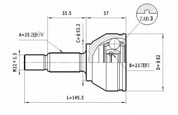 STATIM C191 Шарнирный комплект, приводной вал