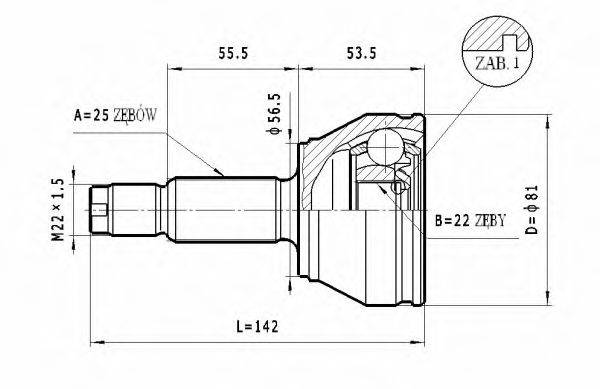 STATIM C202 Шарнирный комплект, приводной вал