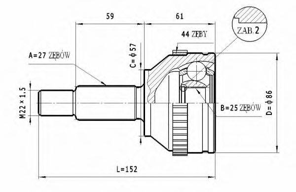 STATIM C207 Шарнирный комплект, приводной вал