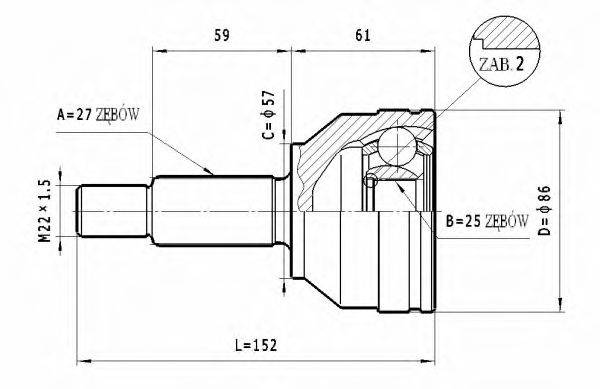 STATIM C209 Шарнирный комплект, приводной вал