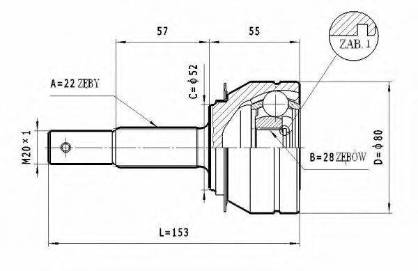 STATIM C228 Шарнирный комплект, приводной вал