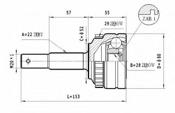 STATIM C237 Шарнирный комплект, приводной вал