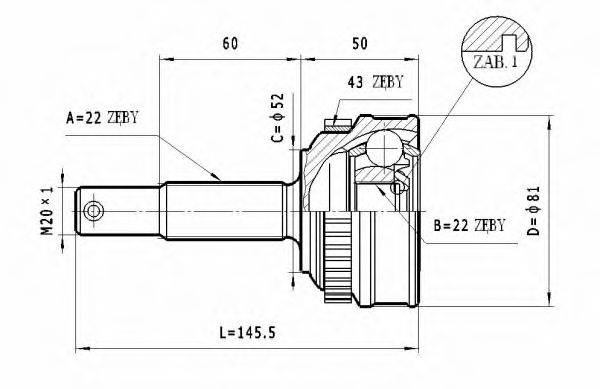 STATIM C247 Шарнирный комплект, приводной вал