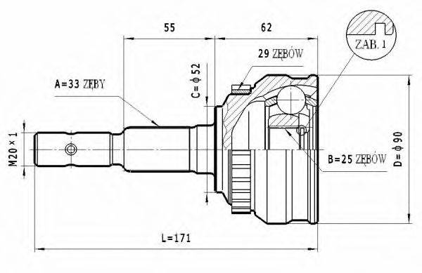 STATIM C258 Шарнирный комплект, приводной вал