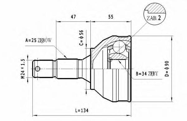 STATIM C273 Шарнирный комплект, приводной вал