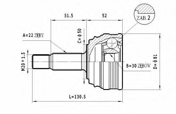 STATIM C285 Шарнирный комплект, приводной вал