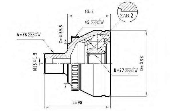 STATIM C296 Шарнирный комплект, приводной вал