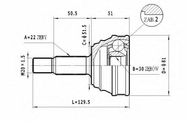 STATIM C319 Шарнирный комплект, приводной вал